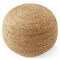 Hand-Braided Jute Pouf Ottoman Footrest, 19" Round x 10-1/2" High, Natural Woven Boho Floor Cushion, Home Decor for Living Room, Bedroom, Apartment